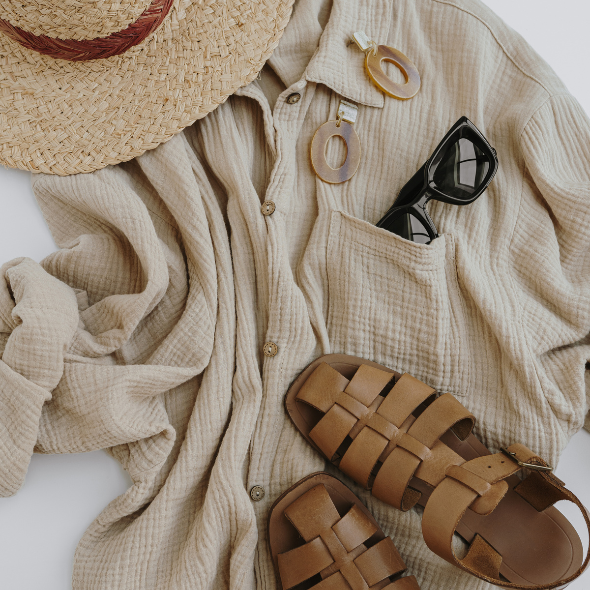 Beige Woman's Summer Outfit